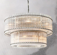 Franing Chandelier,SHOP ALL,glass chandelier Polished Nickel San Marcon 2-Tier Round Chandelier 48"