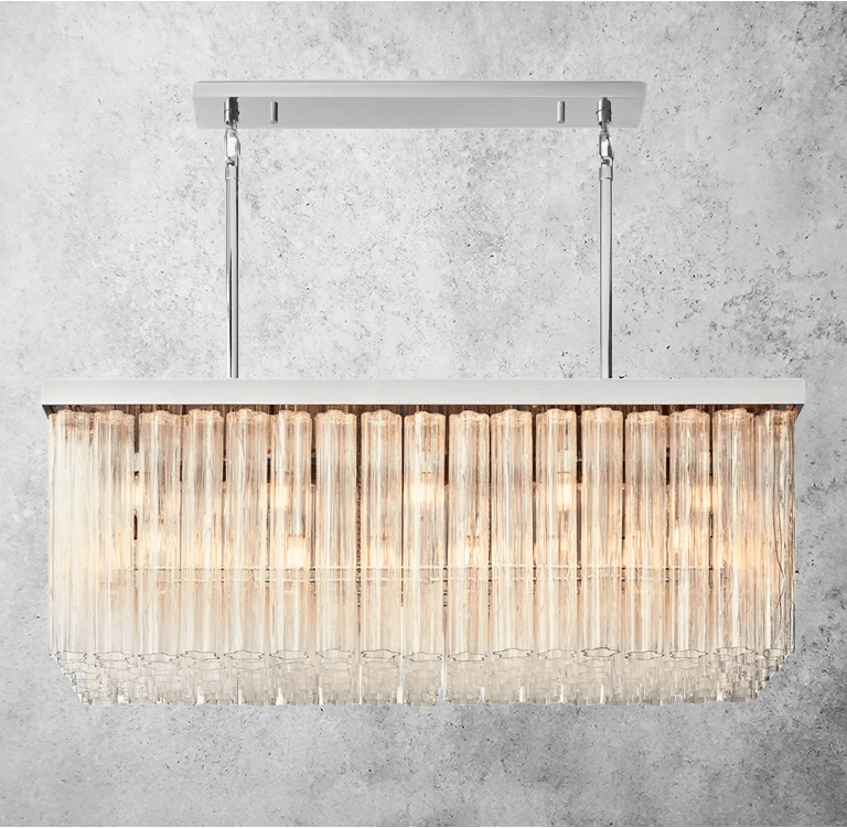 Franing Chandelier,SHOP ALL,glass chandelier Polished Stainless Steel Cielitoe Linear Chandelier 54″ 18-Lights