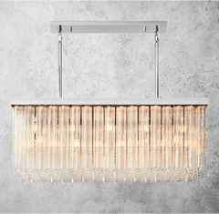 Franing Chandelier,SHOP ALL,glass chandelier Polished Stainless Steel Cielitoe Linear Chandelier 54″ 18-Lights