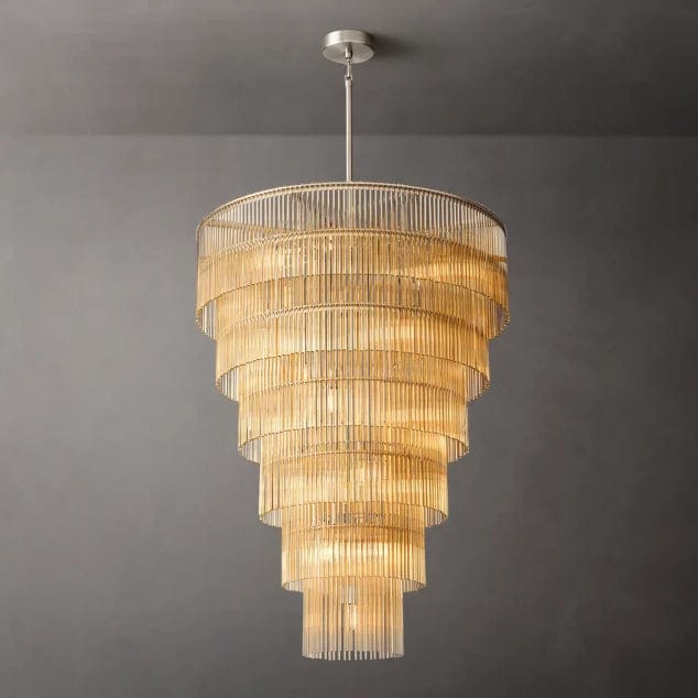 Franing Chandelier,SHOP ALL,glass chandelier Satin Nickel Amadeo Grand Chandelier 36′′D