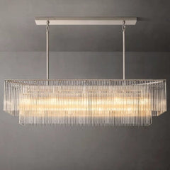 Franing Chandelier,SHOP ALL,glass chandelier Satin Nickel Amadeo Rectangular Chandelier 72''D