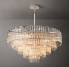 Franing Chandelier,SHOP ALL,glass chandelier Satin Nickel Amadeo Round Chandelier 48''D