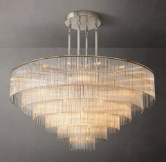 Franing Chandelier,SHOP ALL,glass chandelier Satin Nickel Amadeo Round Chandelier 60''D