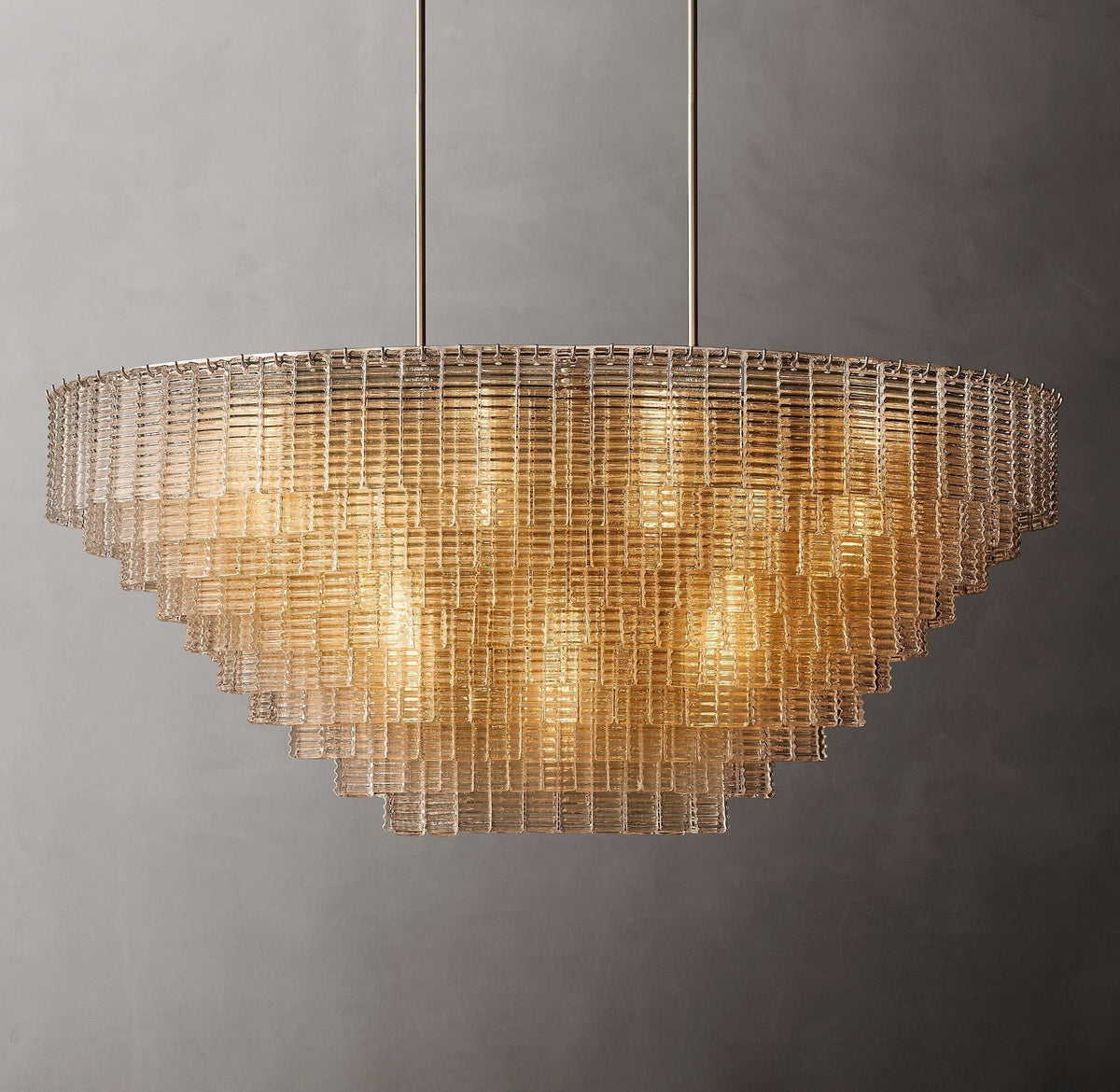 Franing Chandelier,SHOP ALL,glass chandelier Smoke Siren Glass OVAL Chandelier 65"