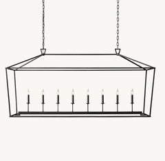 19TH C. ENGLISH OPENWORK RECTANGULAR CHANDELIER 54"72"