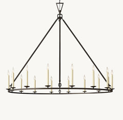 Franing Chandelier,SHOP ALL,metal chandelier,Farmhouse 19TH C. ENGLISH OPENWORK ROUND CHANDELIER 60"