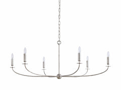 Franing Chandelier,SHOP ALL,metal chandelier,Farmhouse 6 LIGHT Arnett Round Chandelier in Silver