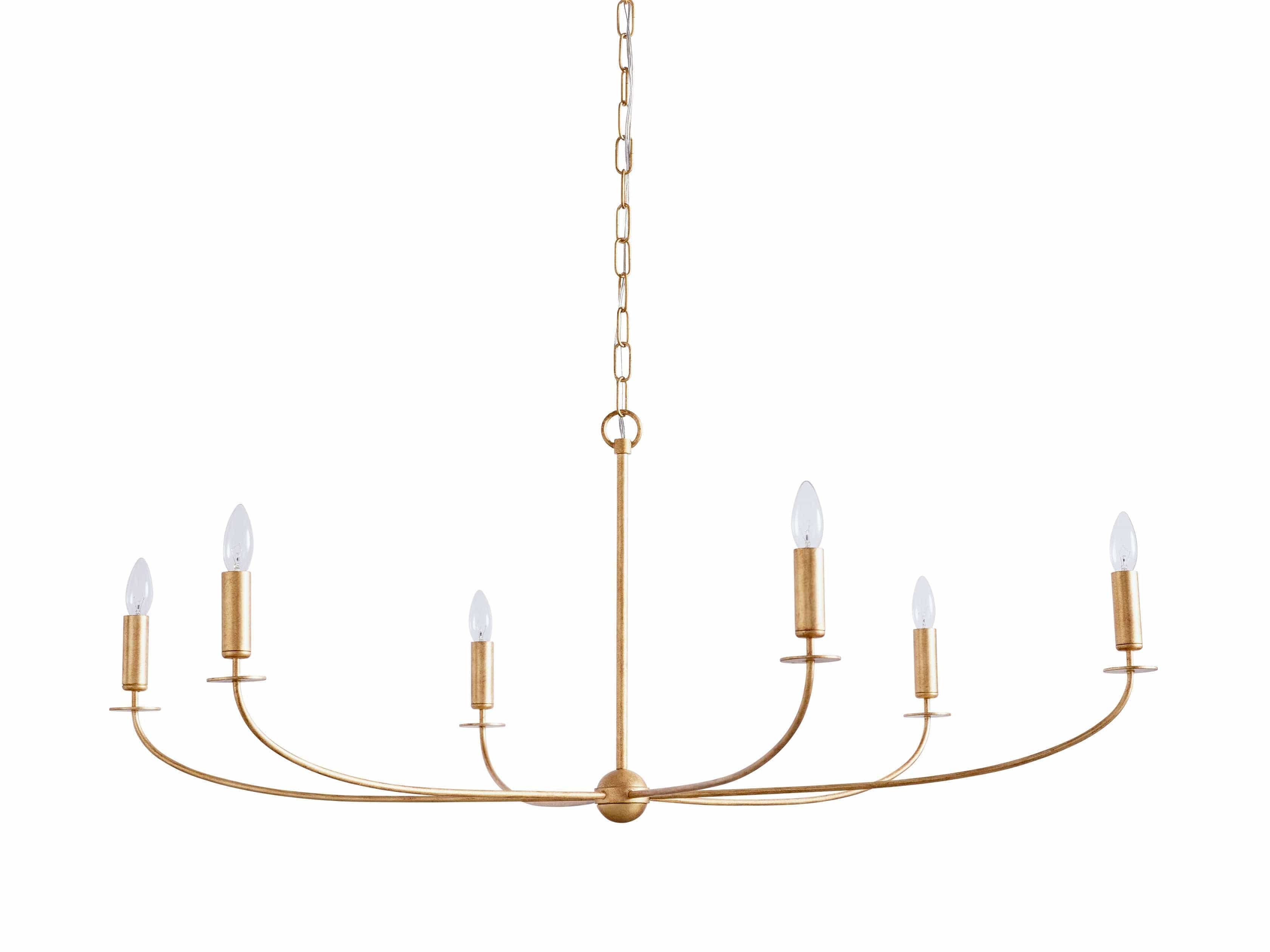 Franing Chandelier,SHOP ALL,metal chandelier,Farmhouse 6 LIGHT / GOLD Arnett Round Chandelier