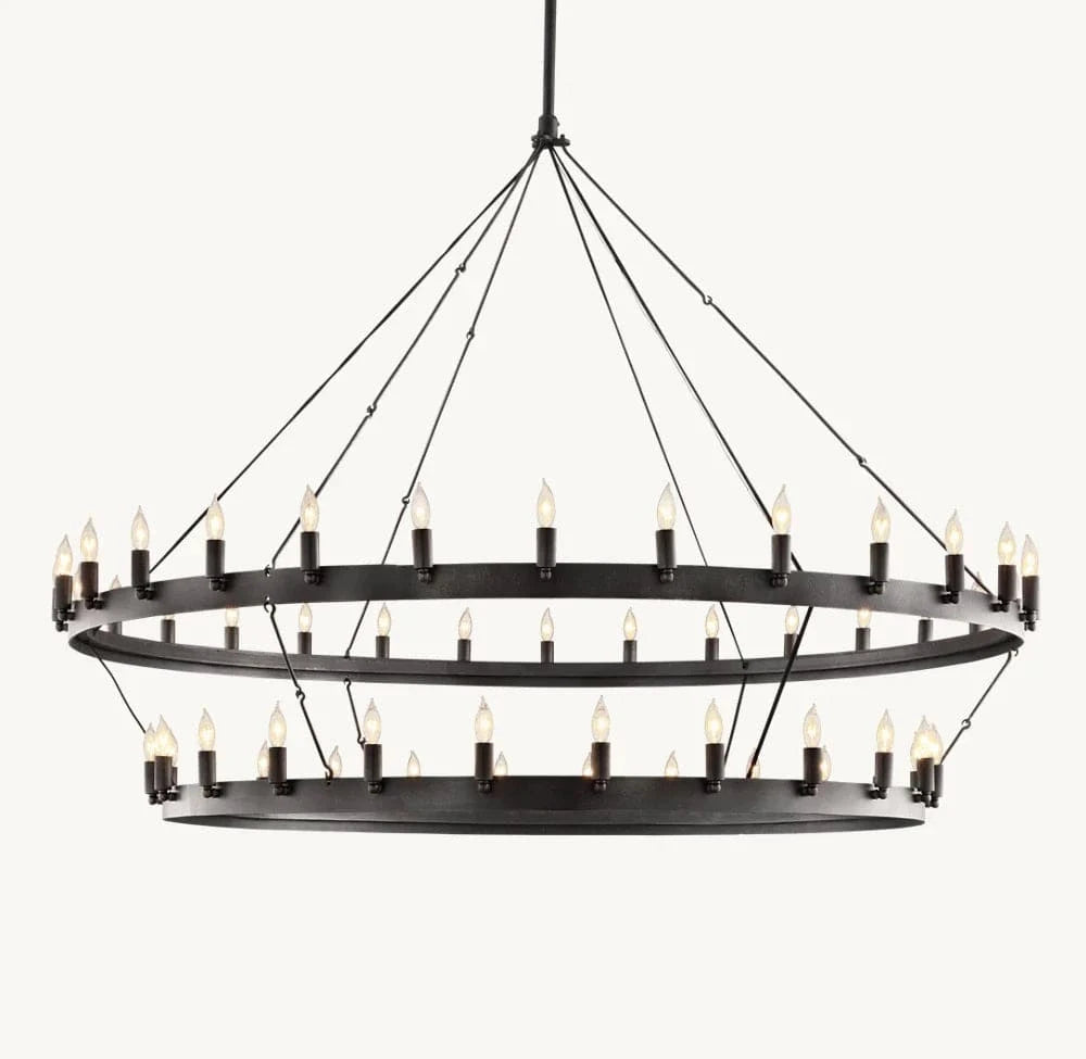 Franing Chandelier,SHOP ALL,metal chandelier,Farmhouse 63"D Caminy Vintage Candelabra 2-Tier Chandelier 38" 50" 63" 71"