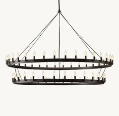 Franing Chandelier,SHOP ALL,metal chandelier,Farmhouse 71"D Caminy Vintage Candelabra 2-Tier Chandelier 38" 50" 63" 71"