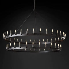 Franing Chandelier,SHOP ALL,metal chandelier,Farmhouse 73"D Caminy Vintage Filament 2-Tier Chandelier