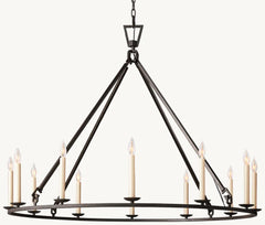 19TH C. ENGLISH OPENWORK ROUND CHANDELIER 50“ 60" 72”