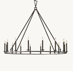 Franing Chandelier,SHOP ALL,metal chandelier,Farmhouse black 19TH C. ENGLISH OPENWORK ROUND CHANDELIER 60"