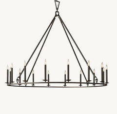 19TH C. ENGLISH OPENWORK ROUND CHANDELIER 50“ 60" 72”