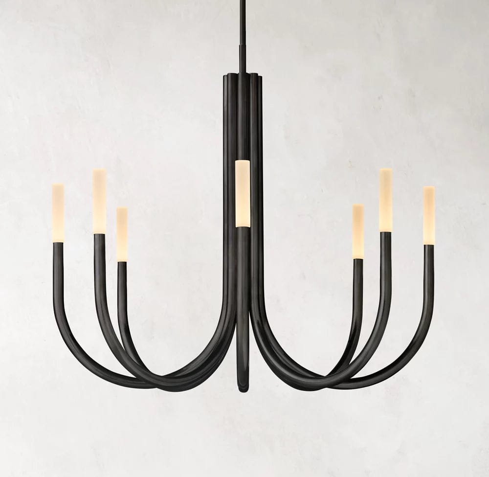 Franing Chandelier,SHOP ALL,metal chandelier,Farmhouse Bronze / 38" Rousse Modern Alabaster Chandelier 38''