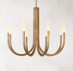 Franing Chandelier,SHOP ALL,metal chandelier,Farmhouse Lacquered Burnished Brass / 38" Rousse Modern Alabaster Chandelier 38''