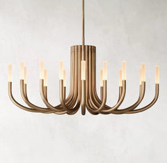 Franing Chandelier,SHOP ALL,metal chandelier,Farmhouse Lacquered Burnished Brass Rousse Classic Modern Chandelier 50''