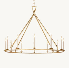 19TH C. ENGLISH OPENWORK ROUND CHANDELIER 50“ 60" 72”