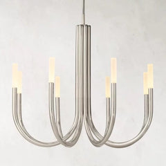 Franing Chandelier,SHOP ALL,metal chandelier,Farmhouse Satin Nickel / 38" Rousse Modern Alabaster Chandelier 38''