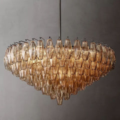 Chiara Smoke Glass Tiered Round Chandelier 37" - Franing