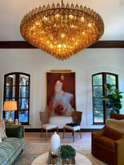 Chiara Smoke and Clear Glass Tiered Round Chandelier 37" 47" 61"