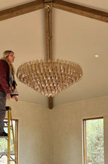 Chiara Smoke and Clear Glass Tiered Round Chandelier 37" 47" 61"