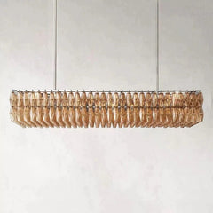 Chiara Smoke Glass Rectangular Chandelier 74" - Franing
