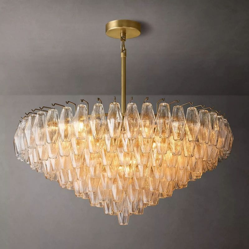 Chiara Smoke and Clear Glass Tiered Round Chandelier 37" 47" 61"