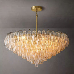 Chiara Smoke and Clear Glass Tiered Round Chandelier 37" 47" 61"