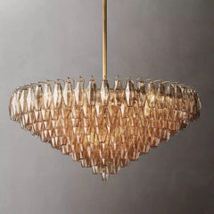 Chiara Smoke and Clear Glass Tiered Round Chandelier 37" 47" 61"