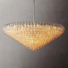 Chiara Smoke and Clear Glass Tiered Round Chandelier 37" 47" 61"