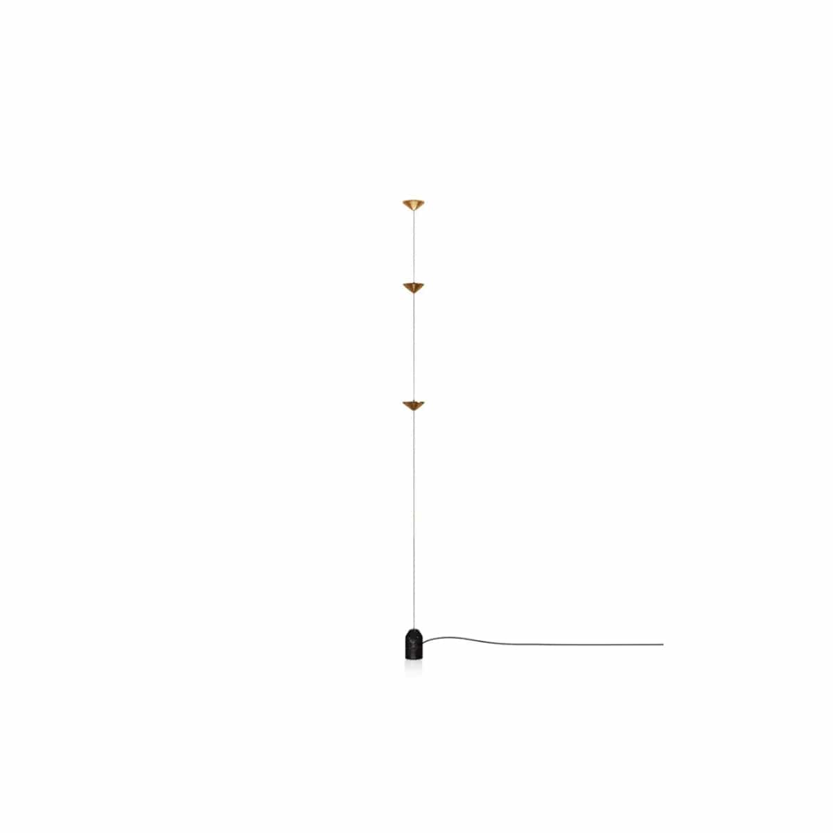 Franing SHOP ALL,floor，artistic，Ceiling 2Heads Gold Plug Linear Pendant Floor-to-Ceiling Lamp