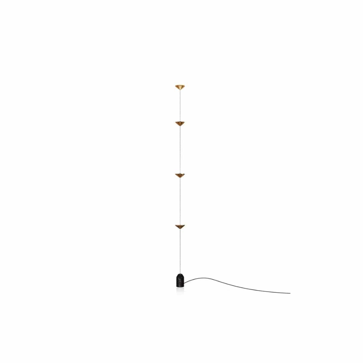 Franing SHOP ALL,floor，artistic，Ceiling 3Heads Gold Plug Linear Pendant Floor-to-Ceiling Lamp