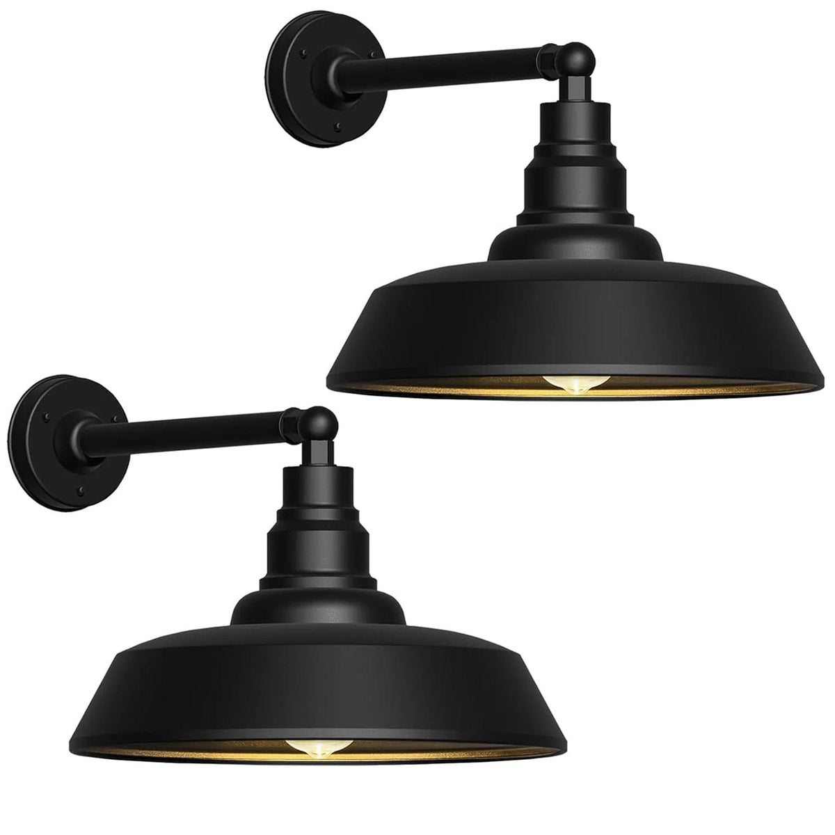 2-Pack Straight Arm Barn Lights – Outdoor Farmhouse Wall Fixtures