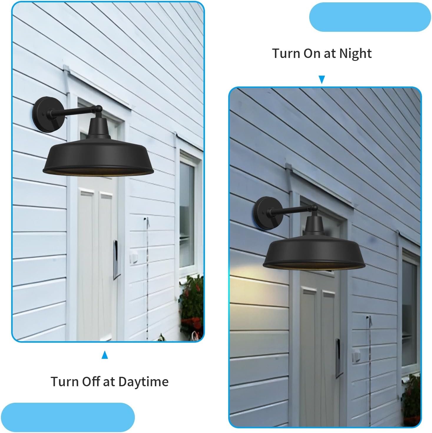 Franing SHOP ALL,WALL,BARN，Metal wall light 2-Pack Outdoor Wall Lights – Modern Farmhouse Straight Arm Barn Sconces