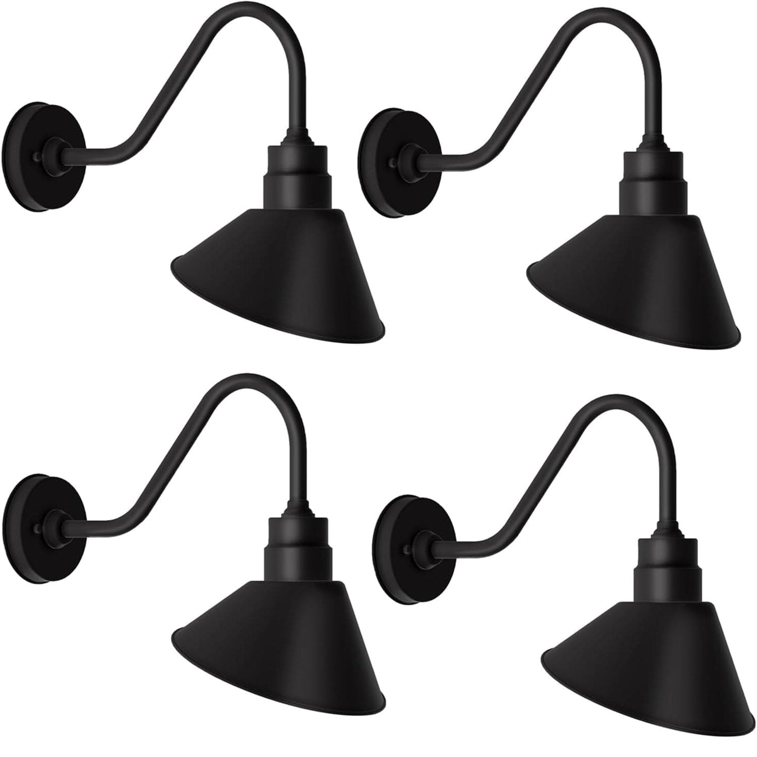 Franing SHOP ALL,WALL,BARN，Metal wall light 4 Pack Gooseneck Outdoor Sign Light – Classic Farmhouse Style for Wall or Storefront