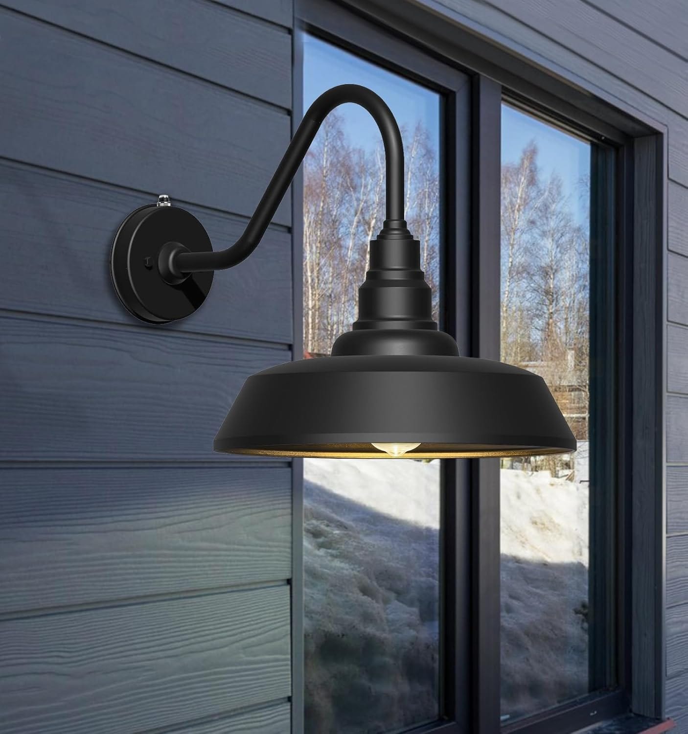 Franing SHOP ALL,WALL,BARN，Metal wall light Dusk to Dawn Barn Light Large Size,Outdoor Waterproof Gooseneck Barn Light