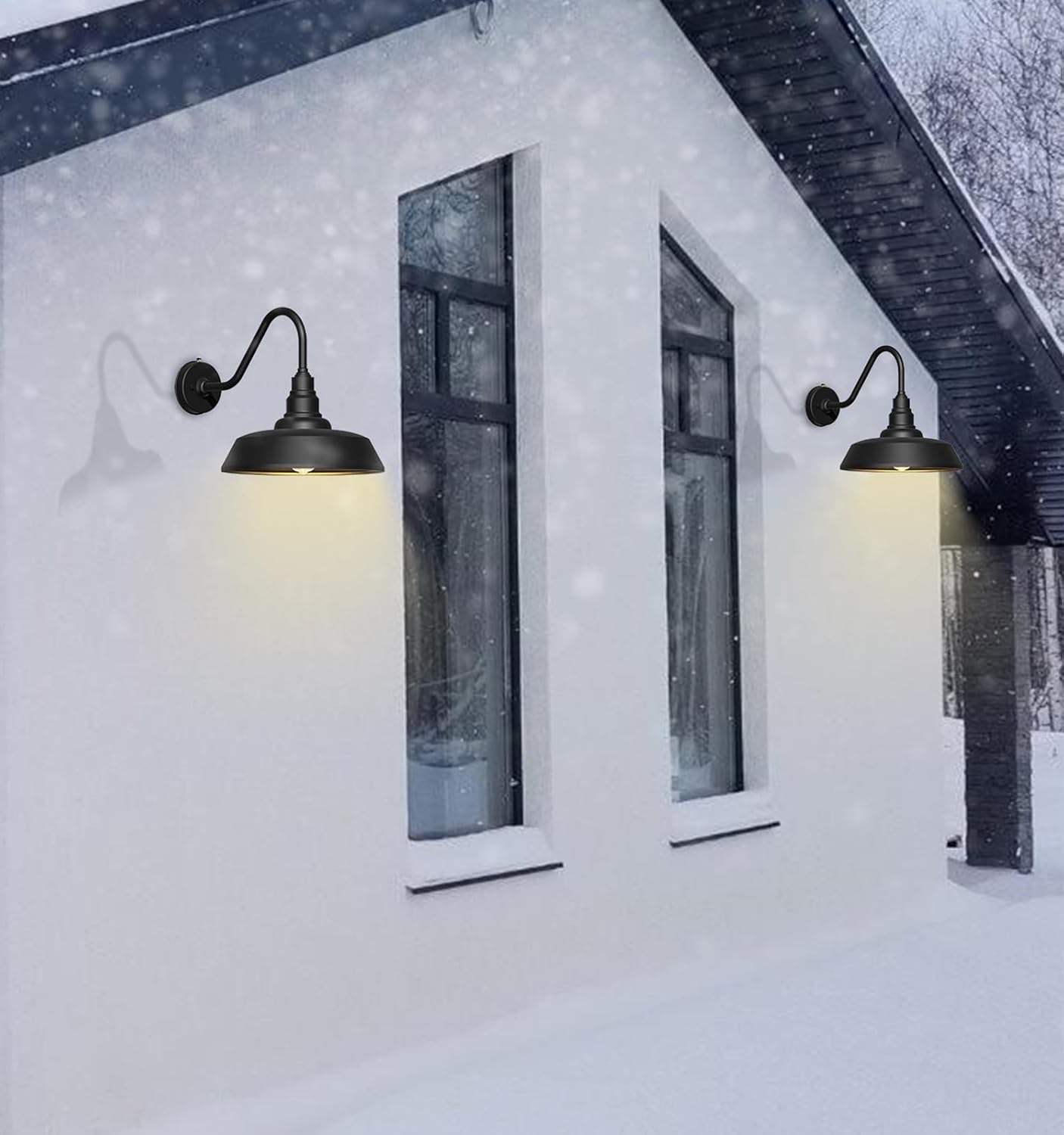 Franing SHOP ALL,WALL,BARN，Metal wall light Dusk to Dawn Barn Light Large Size,Outdoor Waterproof Gooseneck Barn Light
