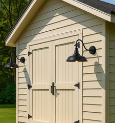 Outdoor Barn Gooseneck Light, Black Farmhouse Industrial Wall Mount Fixture for Porch, Garage, Patio,2-Pack