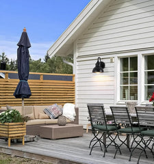 Outdoor Farmhouse Gooseneck Barn Light, Matte Black Dusk to Dawn Waterproof Wall Fixture