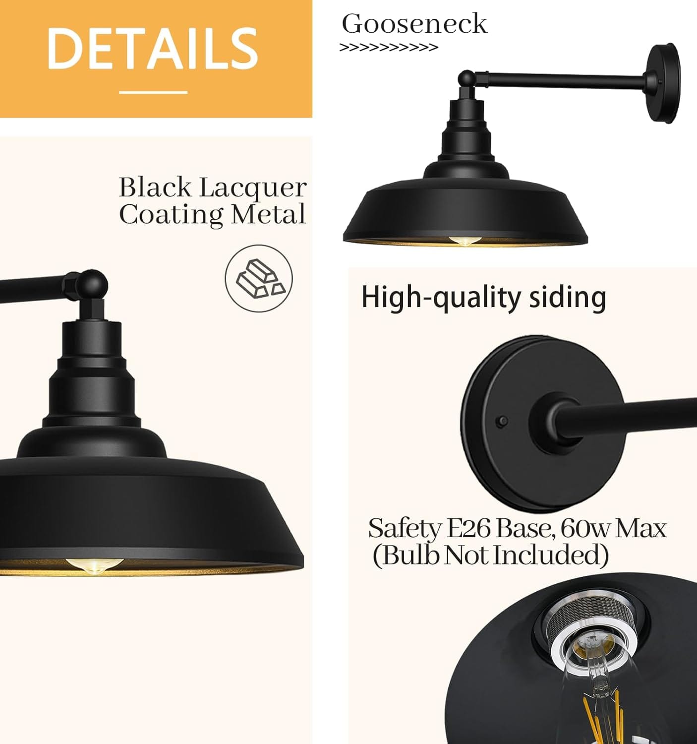 Franing SHOP ALL,WALL,BARN，Metal wall light Premium Outdoor Barn Light – Straight Arm Farmhouse Wall Sconce for Patio, Garage, or Entryway