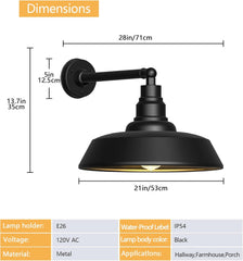 Premium Outdoor Barn Light – Straight Arm Farmhouse Wall Sconce for Patio, Garage, or Entryway