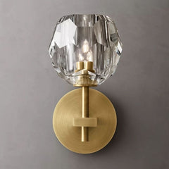 Franing shop all .wall .Crystal wall lamp Lacquered Burnished Brasss Boule Clear Glass Sconce