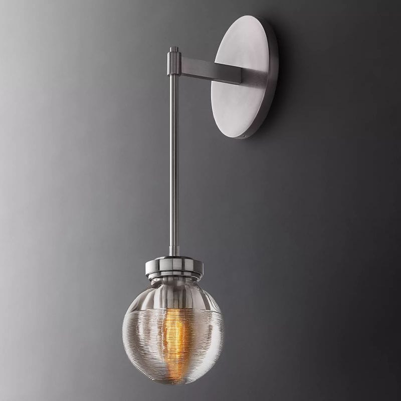 Franing shop all .wall .Crystal wall lamp Satin Nickel Popular Pearl Glass Ball Single-Head Wall Sconce(Rod)