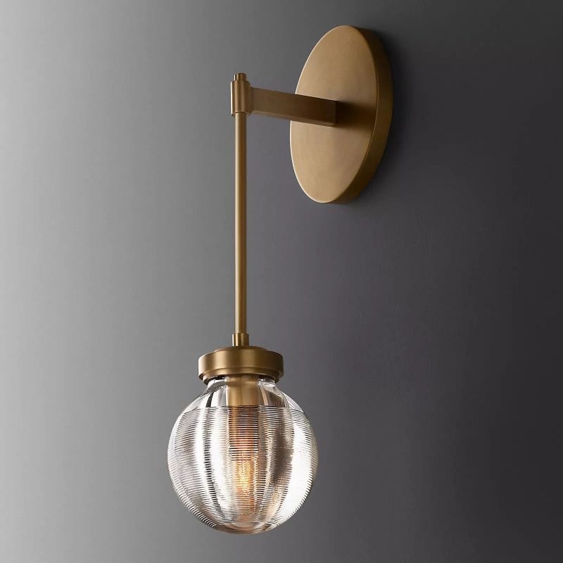 Franing shop all .wall .Crystal wall lamp Vintage Brass Popular Pearl Glass Ball Single-Head Wall Sconce(Rod)