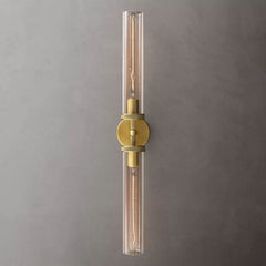 Franing shop all .wall ，glass wall light Lacquered Burnished Brass Lambert Knurled Grand Linear Sconce