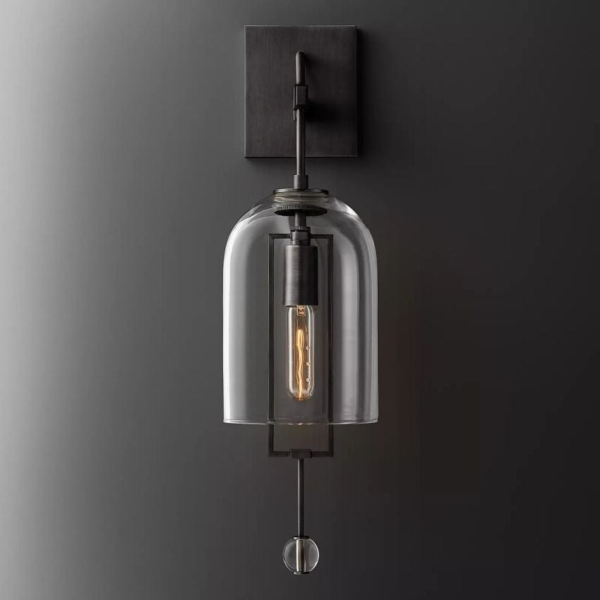 Franing shop all .wall ，glass wall light Matte Black Cora Sconce 23"H