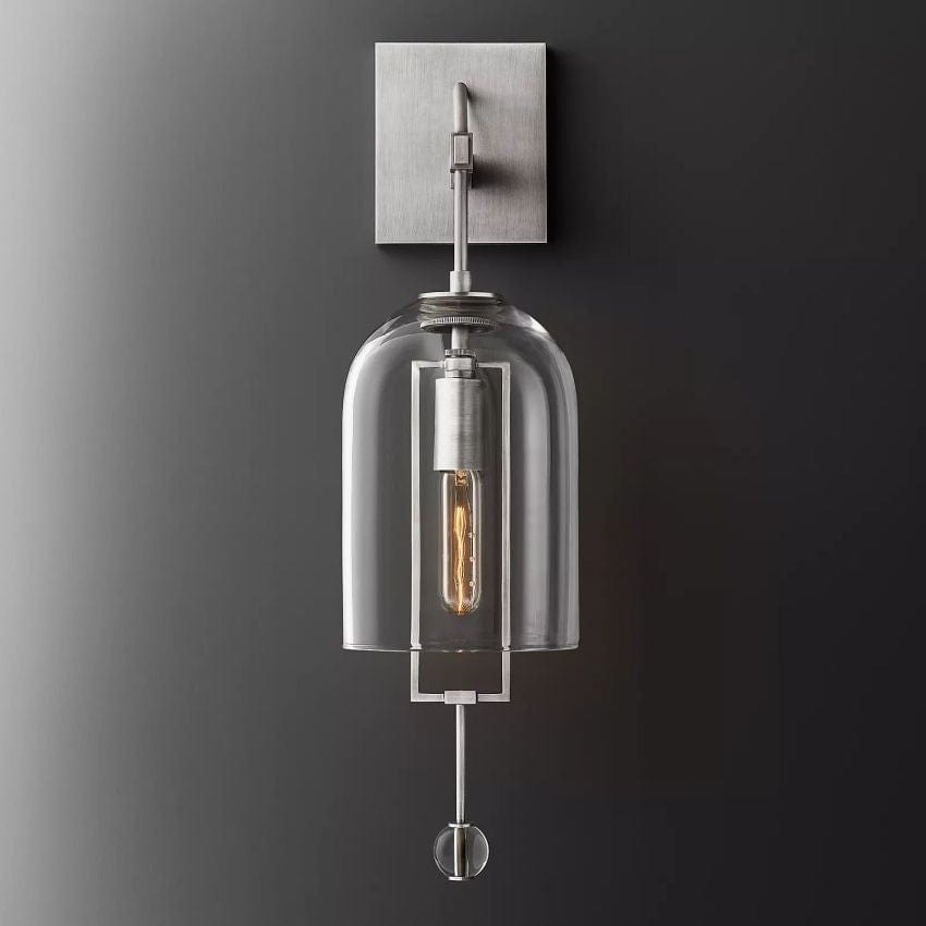 Franing shop all .wall ，glass wall light Satin Nickel Cora Sconce 23"H