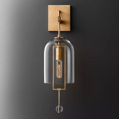 Franing shop all .wall ，glass wall light Vintage Brass Cora Sconce 23"H