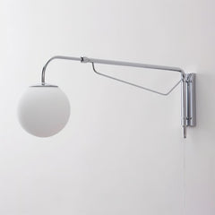 Franing Wall,SHOP ALL,glass wall light L7.1″xW25.6″xH9.1″ / Chrome & White / US Plug Dione Plug In Wall Lamp
